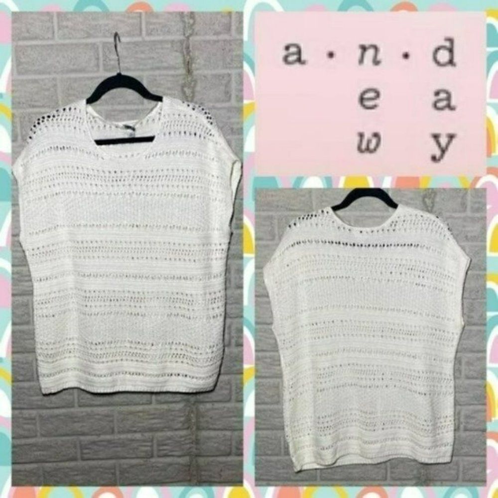 A New Day White Knit top Women's Size XL